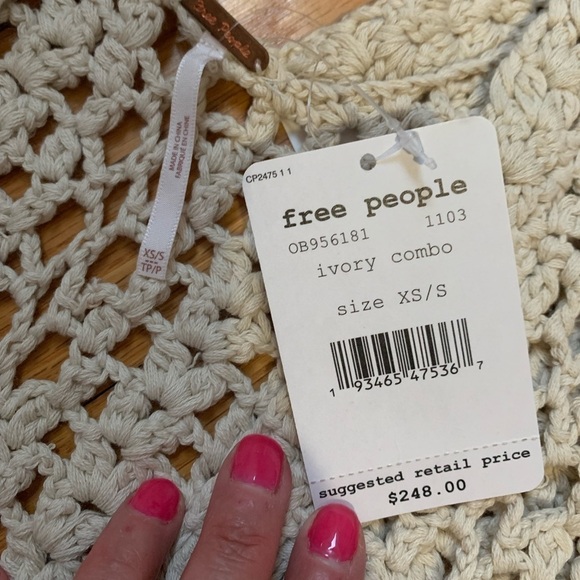 Free people Boho  crochet knit maxi vest - Picture 8 of 11